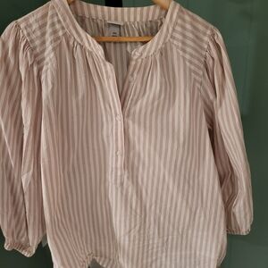 Boho Style, Festivalcore, Striped Beige Blouse, XXL